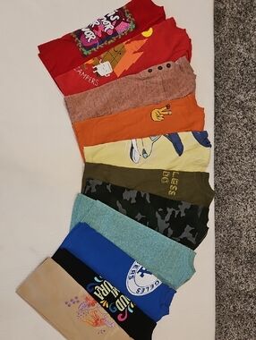 11 Mixed Kids Graphic Tee Bundle - Bright Multi Colors